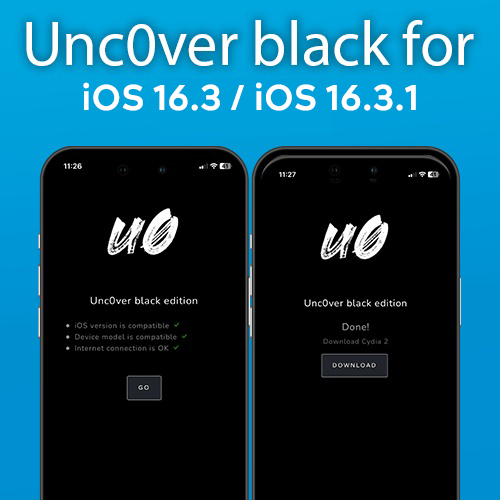 unc0ver black for iOS 16.3 / iOS 16.3.1