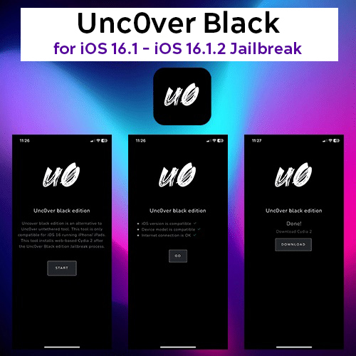 Unc0ver Black for iOS 16.1 - iOS 16.1.2