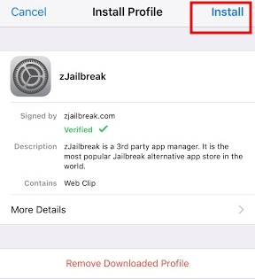 zJailbreak installation process 1 